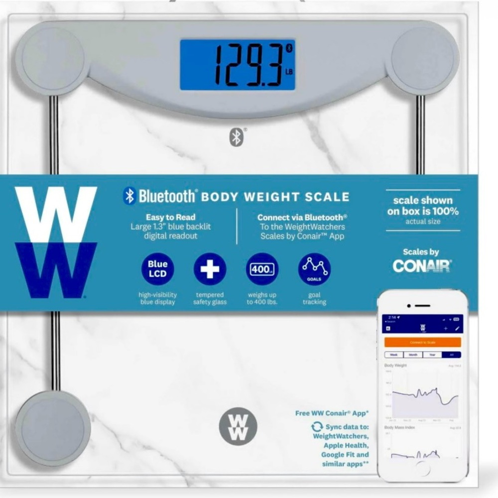 Digital Scale Conair Bluetooth Body Weight Scale Weight Watchers bathroom scale